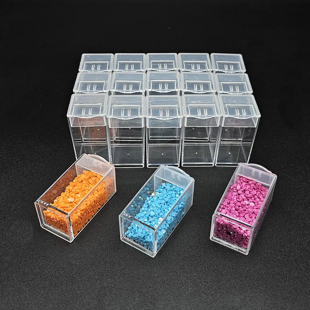 Plastic Storage Box DIY Diamond Painting Beads Charms Jewelry Accessories Organizer Box 1pc 10/32/48/64 Slots storage box diamond painting storage box