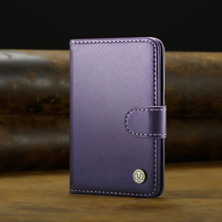 Magnetic Leather Wallet Case with Card Slots and Stand Function