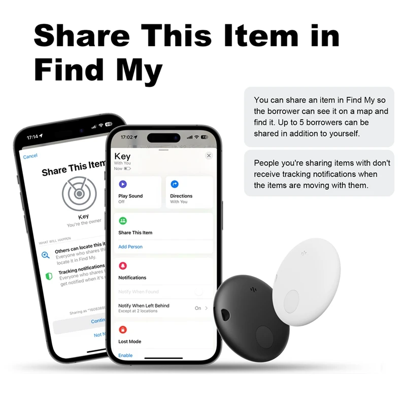 Smart GPS Tracker Finder Compatible With Air Tag For Keys Luggage Suitcase Wallet 2PCS