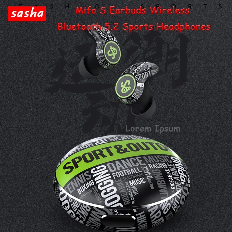 

Mifo S Earbuds Wireless Bluetooth 5.2 Sports Headphones Active Noise Cancelling Tws Earphone 6mic Fone Hifi Headset Pro