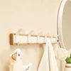 Solid Wood Wall Mounted Hangers for Bathroom, Coat Hooks, Keys, Hats, Robe, Towels, Bags, Storage Hook, Save Space 3