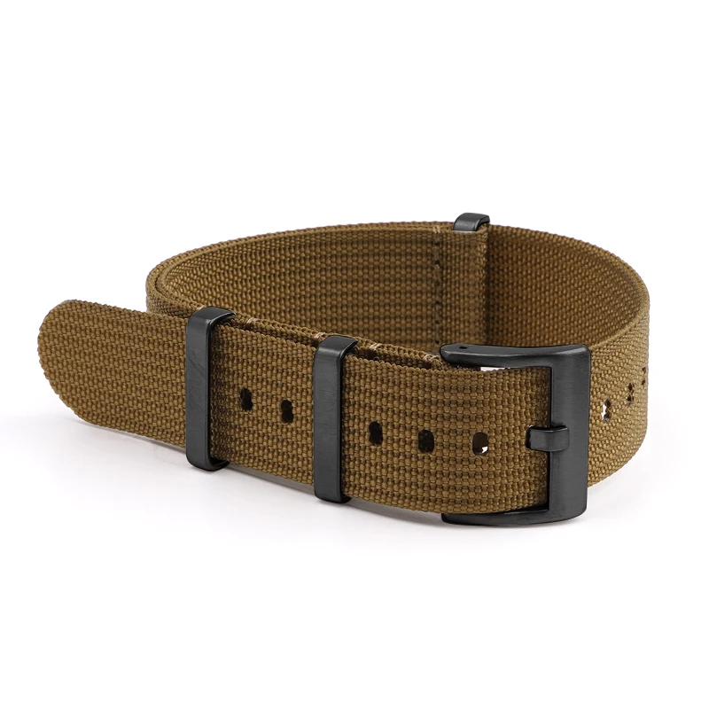 Ribbed Nylon Military-Style Watch Strap - Breathable Fabric Replacement Band