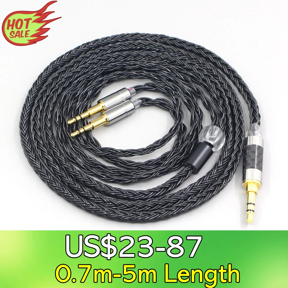 

LN007410 16 Core 7N OCC Black Braided Earphone Cable For Hifiman HE560 HE-350 HE1000 XiaoMi Headphone 2.5mm pin