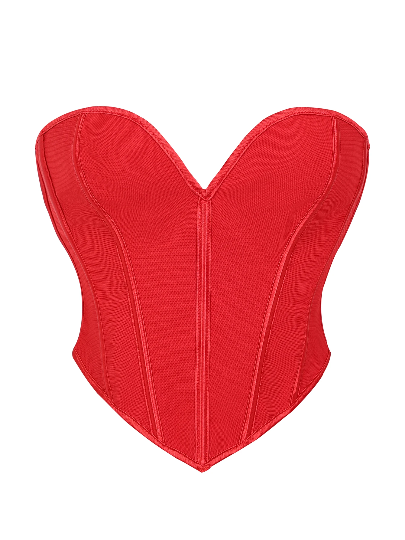 Court V neck matte strapless corset for women's shaping top