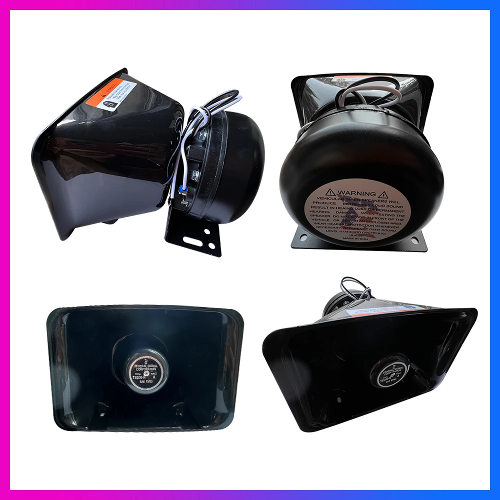 범용 시끄러운 경보 확성기 톤 12V 200W 자동차 사이렌 자동차 경보 증폭기 자동차 경고 경적에 대 한 여분의 얇은 시끄러운 스피커