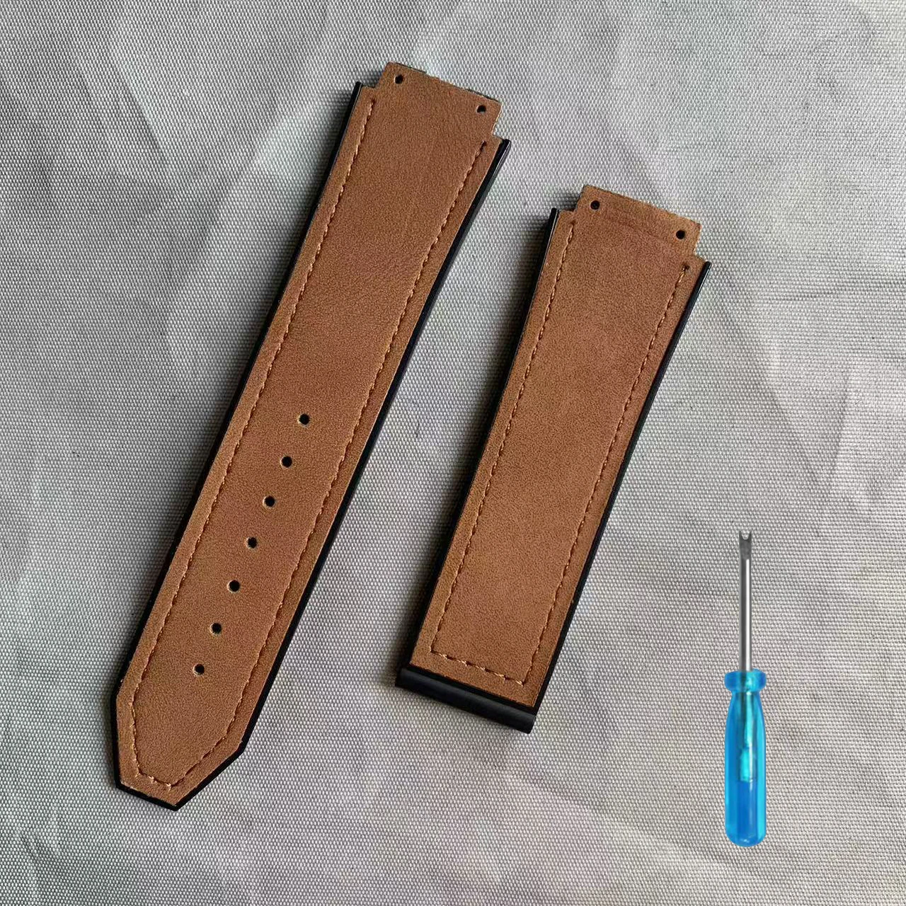Hublot Unisex High-Quality Crazy Horse Leather Watchband in Rubber and Leather Combo, 26mm
