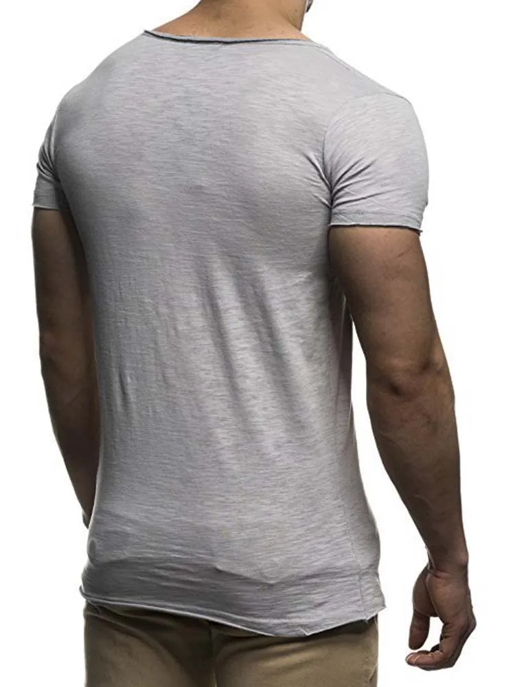 Short Sleeve T Shirt Short Sleeved T Shirt Men V Neck Short Sleeve Loose T-shirts Summer Male Solid Tee Tops