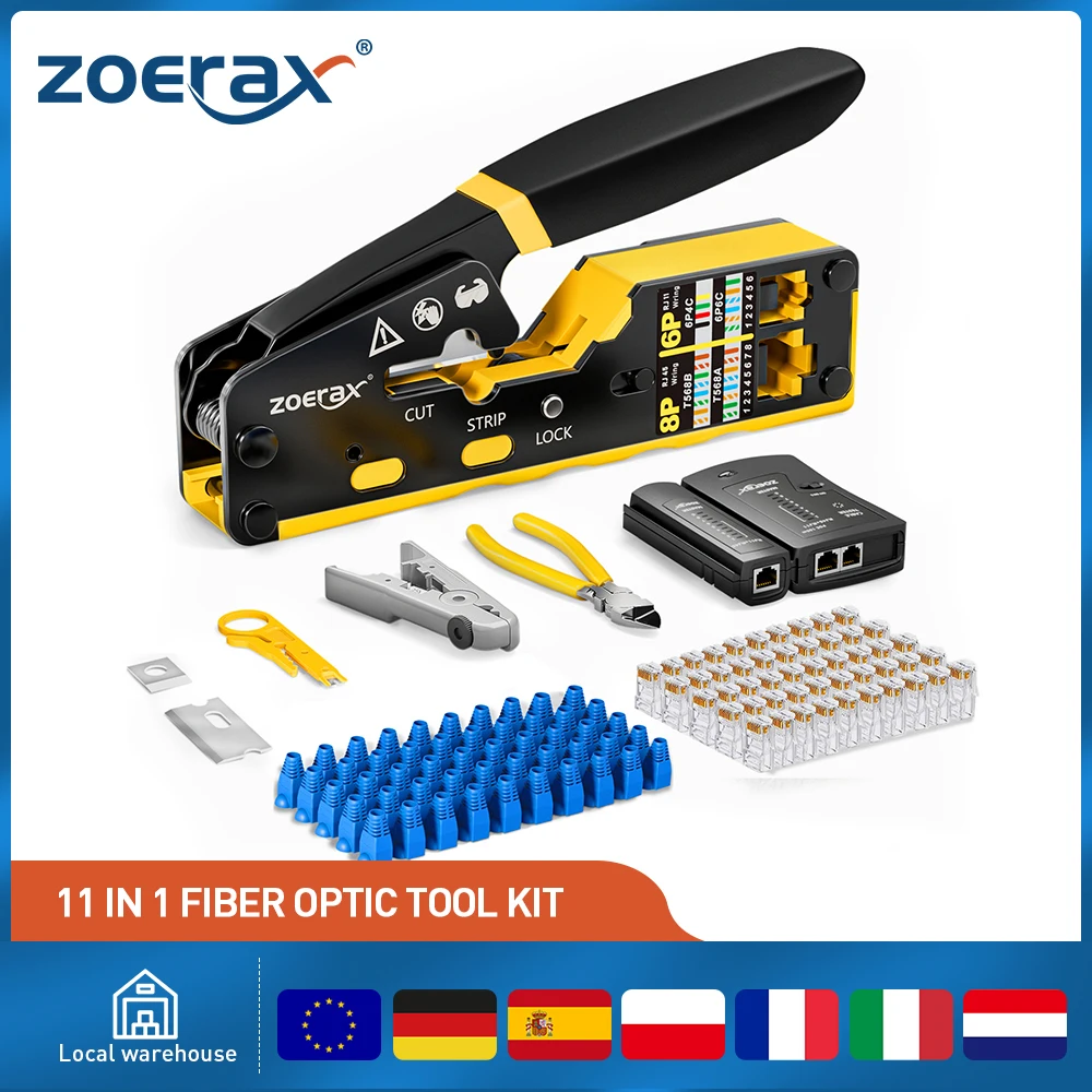 ZoeRax 8-in-1 Cat6 Cat5e Crimpwerkzeug-Set