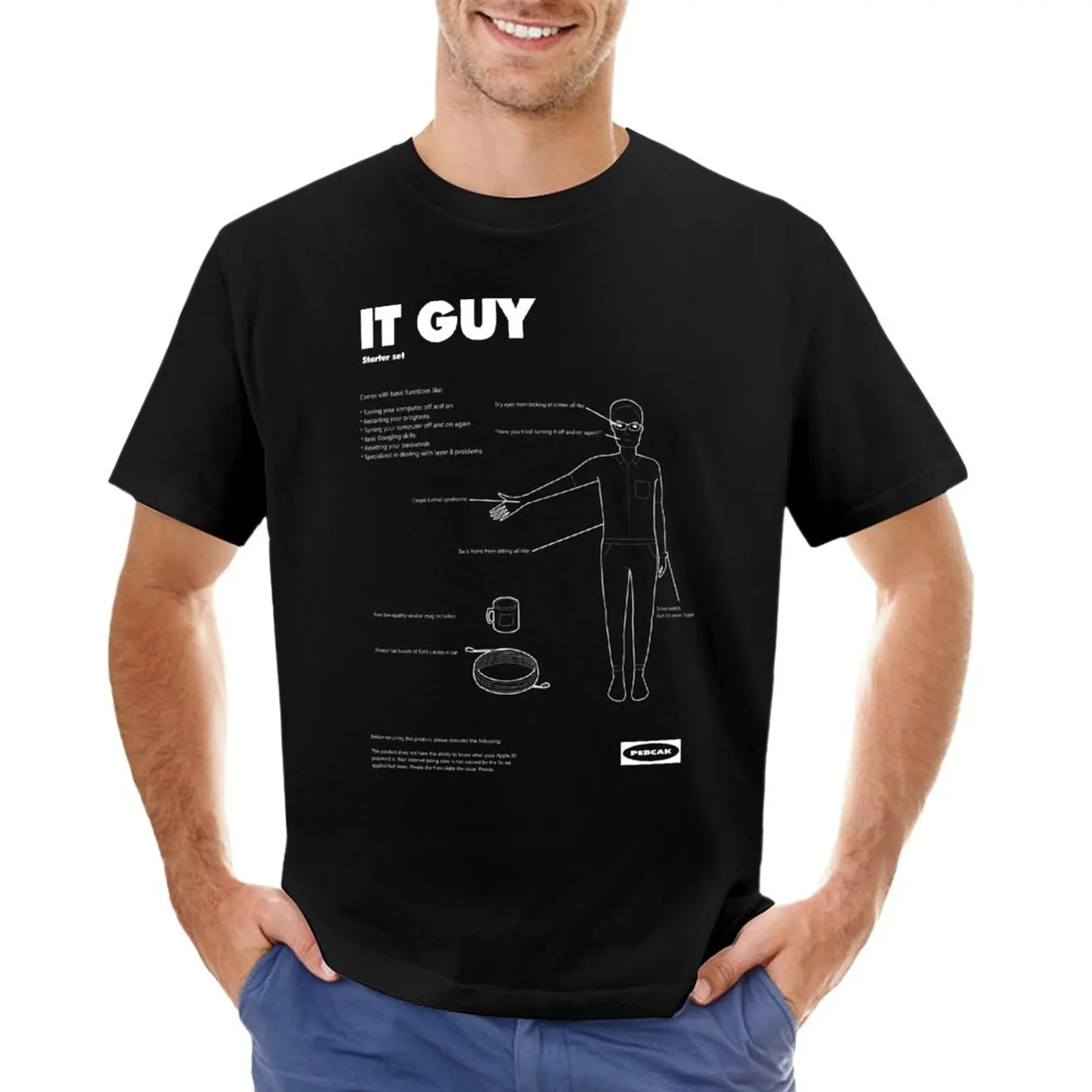 Copia Di It Guy Starter Pack Mobili T-Shirt Manuale Vestiti Anime Ragazzi Animal Print Plus Size Top Magliette Vintage Da Uomo
