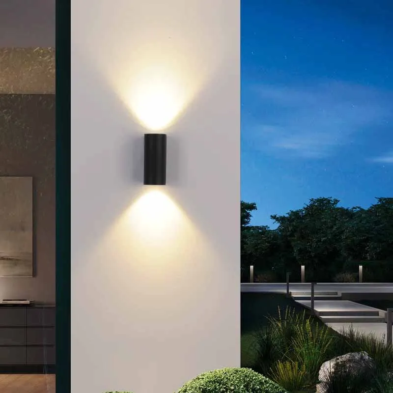 Outdoor Waterproof Wall Lamp LED Minimalist ABS Double Head Wall Lamp Background Courtyard Garden Balcony Decorative