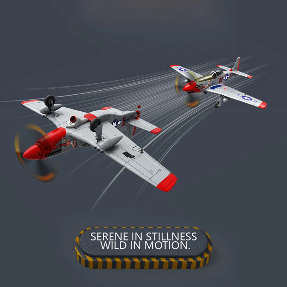 1/16 스케일 P-51D 머스탱 전투기 HD 카메라 원격 제어 모델 항공기 2.4G 브러시리스 전기 글라이더 자이로스코프 장난감