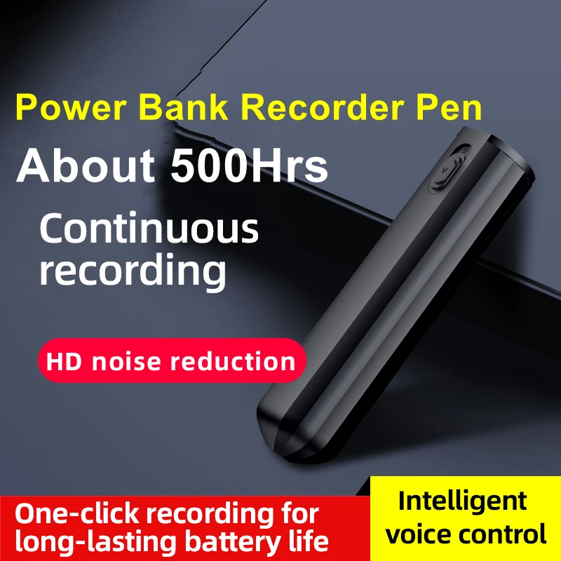 

Professional Digital Voice Recorder Portable Power Bank Voice Activated Recording Digital One-click MP3 player Audio Dictaphone