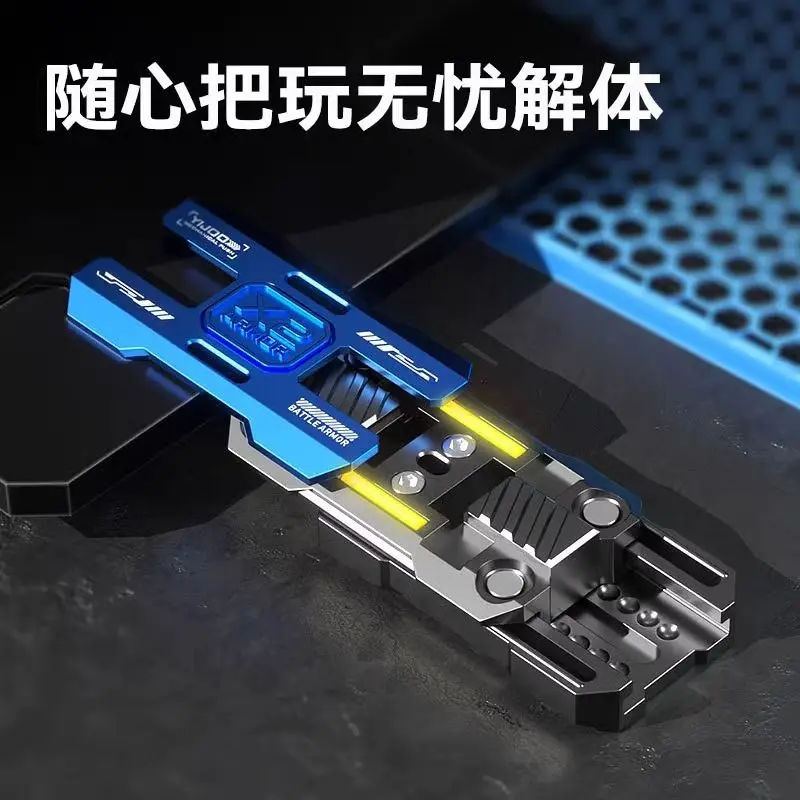 Magnetic Push Card Mechanical Slider Pushing Card Push Plate Stress Relief Toy Luminous Metal Fidget EDC for Adults Anti Anxiety