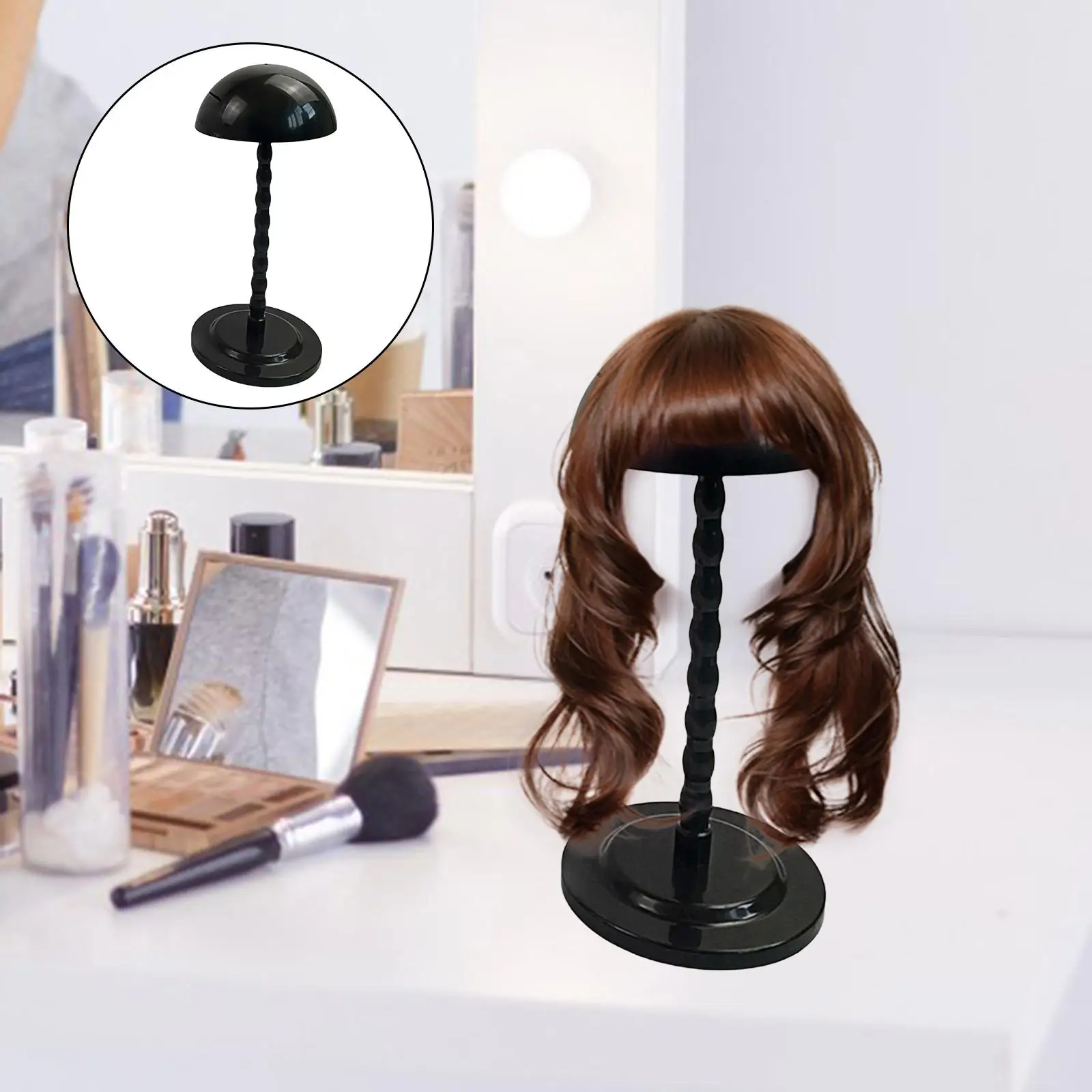  Stand Non-Slip Mushroom Top Collapsible Portable Practical Stable Storage Hair Holder Stands for Drying Toupee Tool