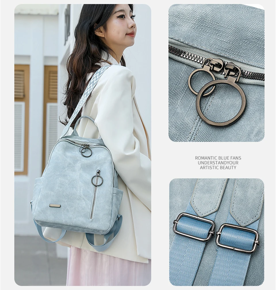 Fashion Daypack High Quality Pu Leather Backpack Women Bagpack Ladies Shoulder Bag Designer Large Capacity School Bag for Girls