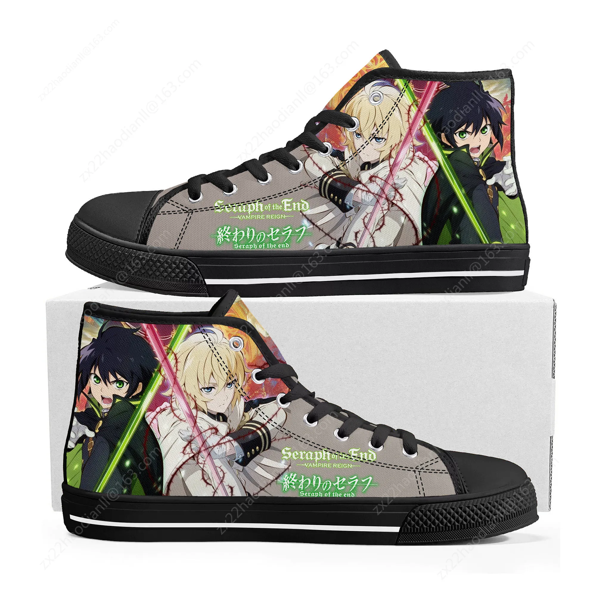 Seraph Of The End Hyakuya Yuichiro High Top Sneakers Mens Womens Teenager High Quality Canvas Sneaker Casual Shoes Custom Shoe