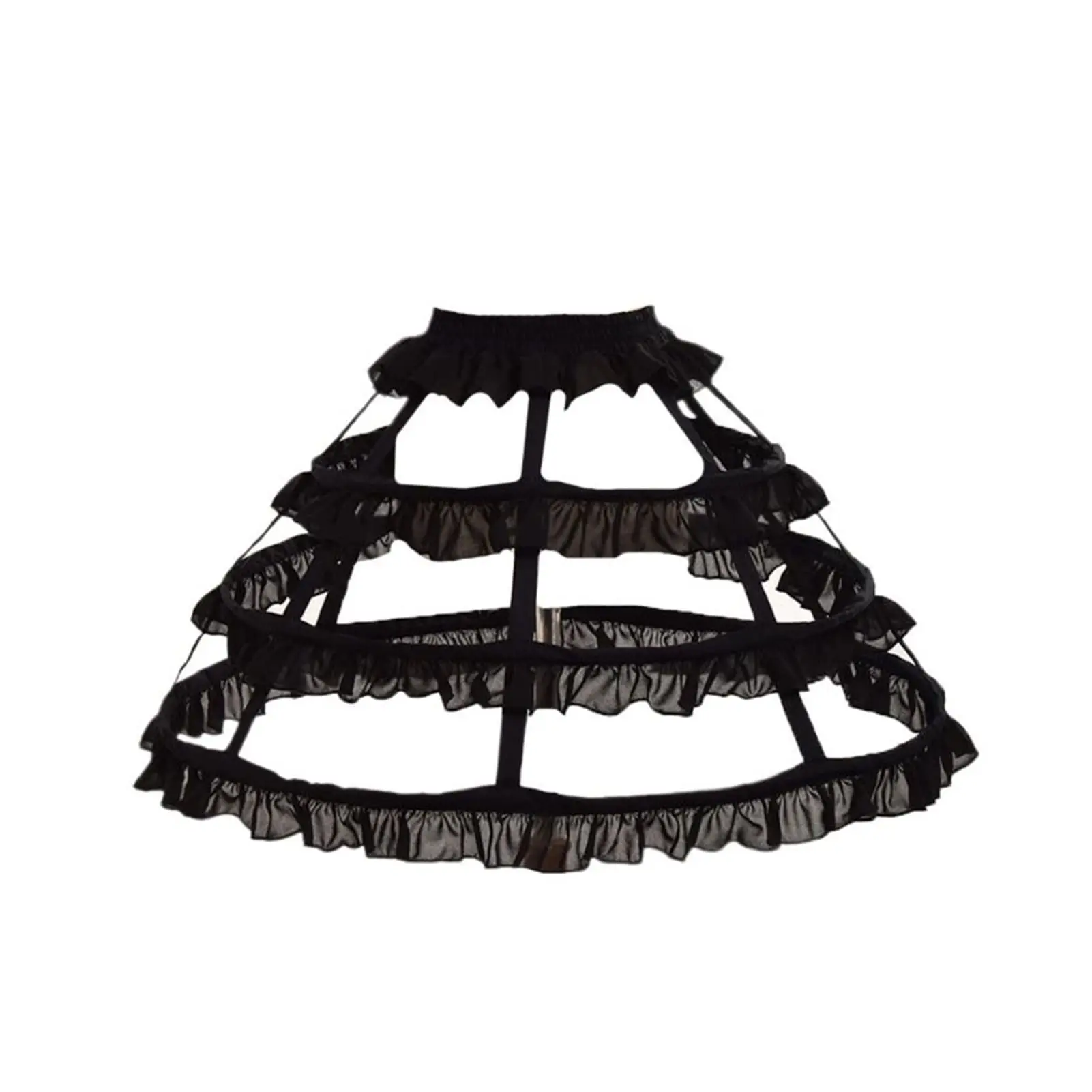 Women Girls Hollow Leaf Lace Bird Cage Fish Bone Skirt Cosplay Dress Skirt Petticoat Bride Wedding Dress