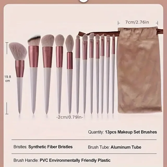 Set de 13 brochas de maquillaje premium: Difuminación y Suavidad | Emoape