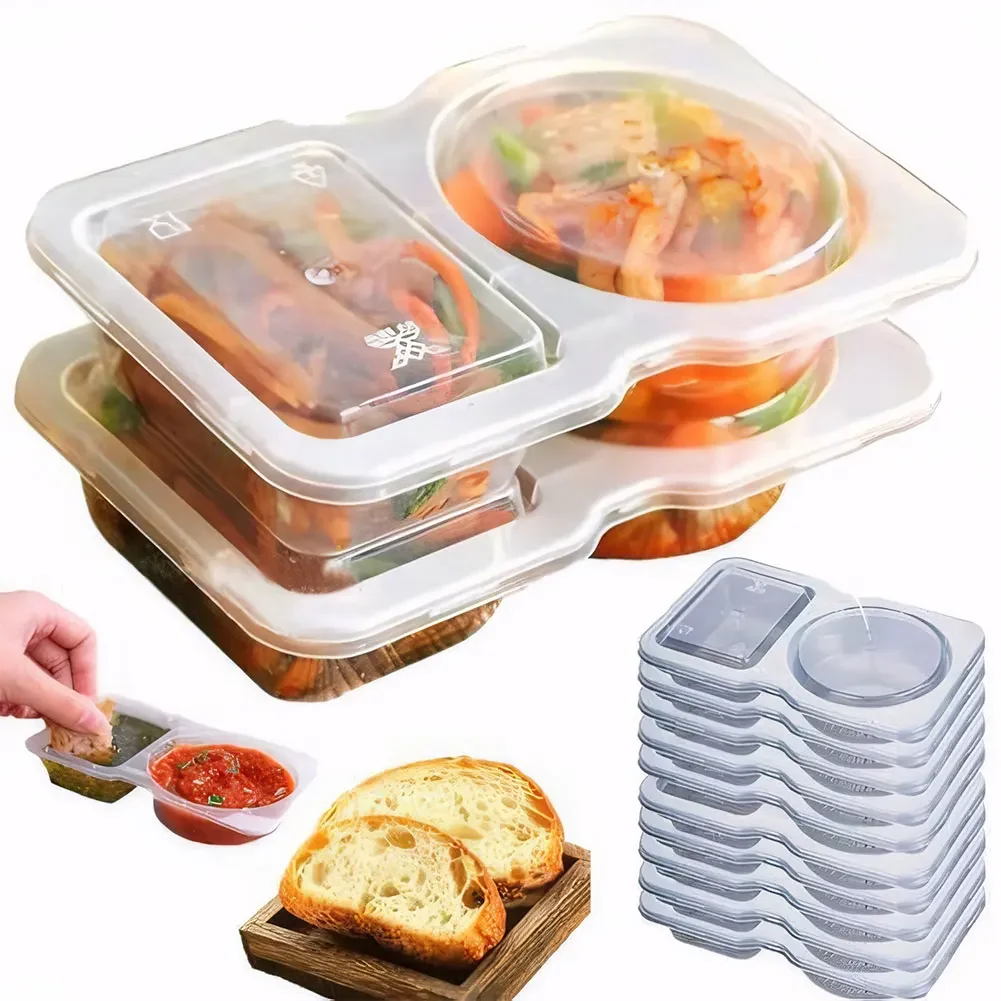 disposable storage containers Double Compartment Transparent Dressing Containers Reusable Stackable Storage Snack Containers Disposable for Home School