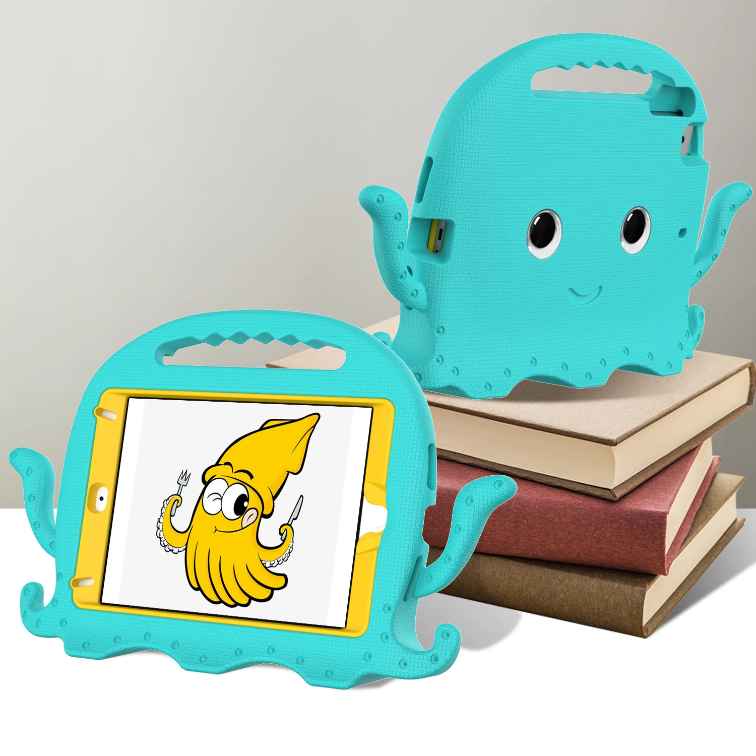 Children's Shockproof Protective Tablet Case with Handle - Cute Design