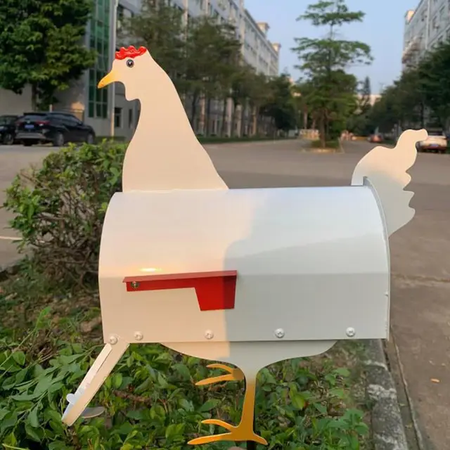 Garden Metal Animal Postafiók Szobrászat Vízálló Letter Box Ló Tehén Csirke A Kerti Udvarhoz U3I8 - Image 5