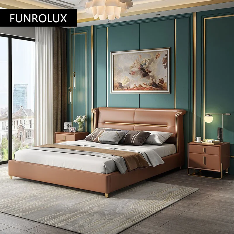 Modern style simple master bedroom1.8Rice double celebrity princess adult marriage bed