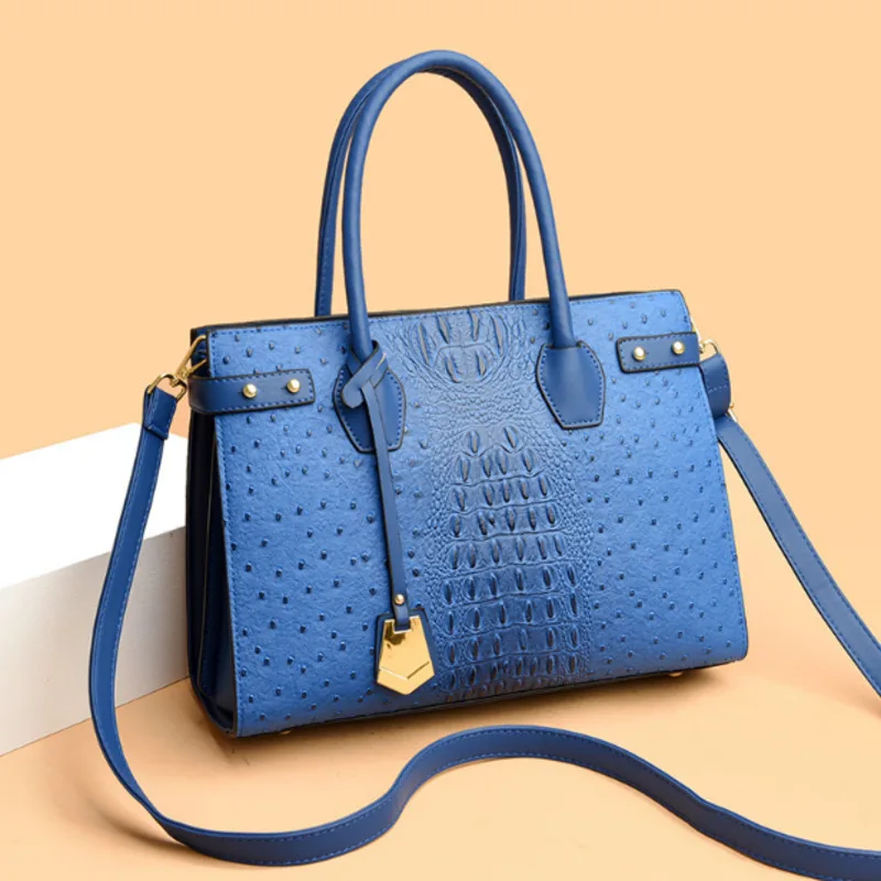 

Genuine Leather Handbags For Women New Ladies Crocodile Pattern Shoulder Crossbody Bag Large Capacity Shopper Casual Tote