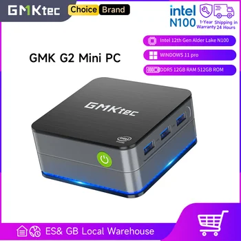 GMKtec G2 Mini PC Windows 11 Pro Intel 12th Gen Alder Lake N100 Mini PC DDR5 12GB RAM 512GB ROM WiFi 6 BT5.2 Desktop Computer