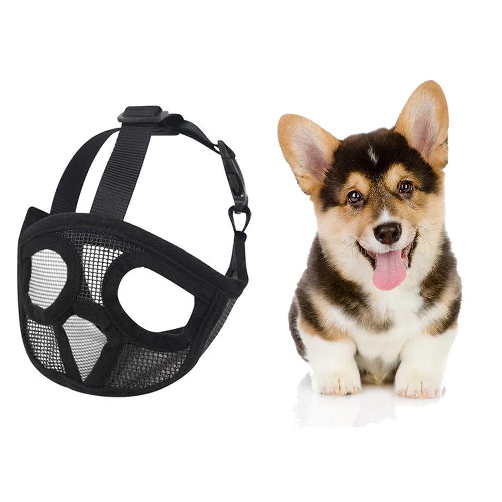 Dog muzzle Pet Dog Muzzles Adjustable French Bulldog Muzzle Breathable Anti Stop Barking Prevent Biting