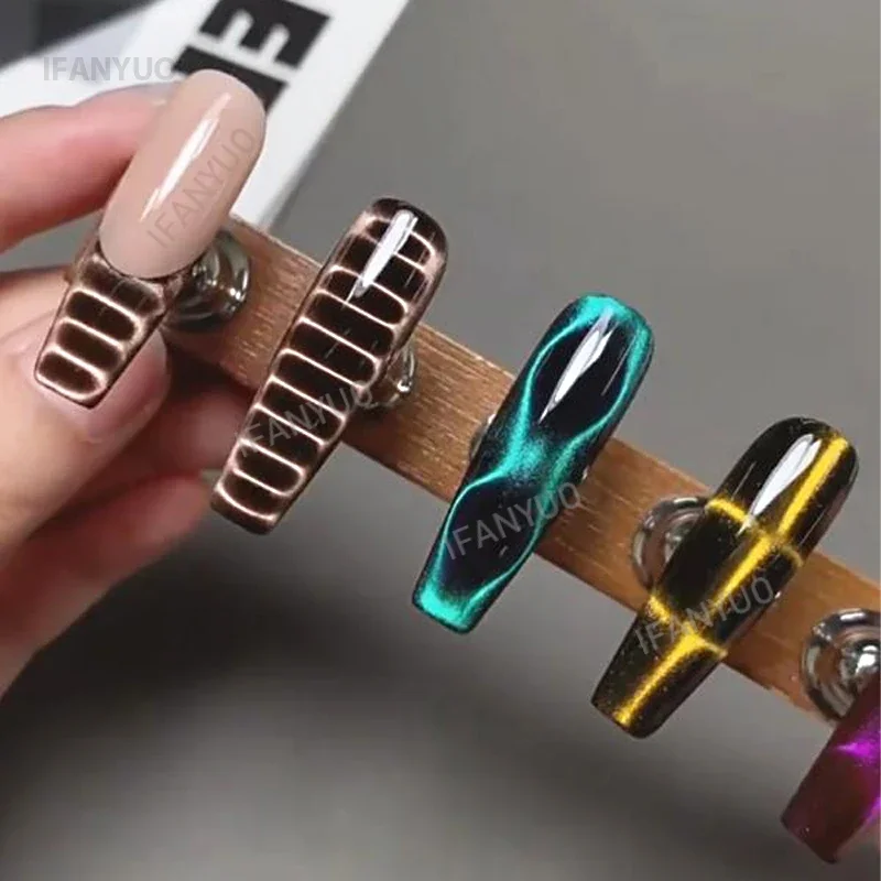 Crocodile Pattern Nail Magnet Nail Art Cat Eye Snake Skin Wave Geometric UV Attraction Magnets Set 12pcs Manicure DIY Tool magnetic nail art tools cat eye nail tool magnetic nail tools
