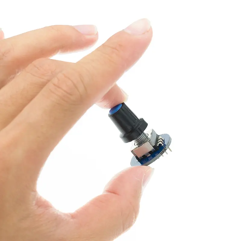 TENSTAR 2PCS Rotary Encoder Module Brick Sensor Development Round Audio Rotating Potentiometer Knob Cap EC11 image 3