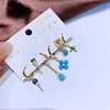 Yakemiyou 6pcs Turquoise Water Drop Star Dangle Earrings Set with Ear Cuff Gold Color Women Jewelry 3