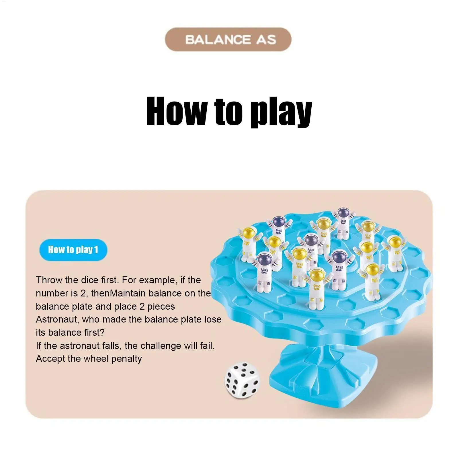 밸런스 우주비행사 쌓기 게임, 소근육 발달 장난감, 어린이를 위한 인터랙티브 가족 테이블 게임, 가정 가족 나이트