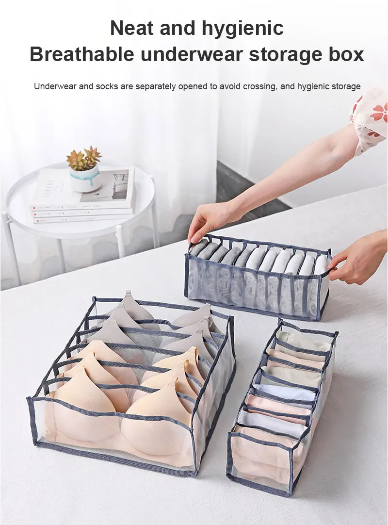 Description Picture 2 of itemUnderwear Storage Box Socks Organizer Drawer Storage Separate Box Wardrobe Clothes Pants Division Multigrid Drawer