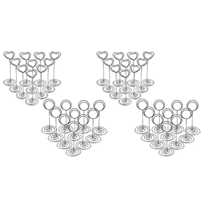 TFORU-40Pcs 장소 카드 홀더 금속 테이블 번호 홀더 이름 카드 홀더 결혼식 파티 사무실 책상용 메모 클립
