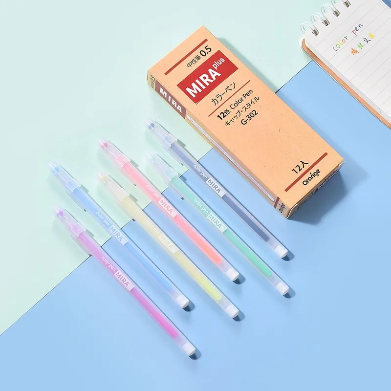 Gel Pens 12 Colors Gel Pen Refill Set Box 0.5mm Ballpoint Pens Student Office Writing Pens School Stationery