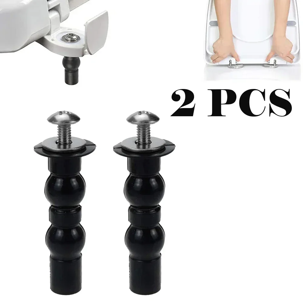 2 Pack Toilet Hinge Screw Expanding Rubber Bolt Top Nuts Compatible Replacing Broken Toilet Hinges toilet hinge replacement