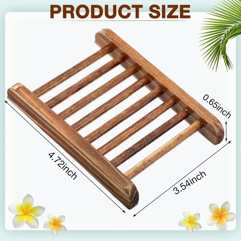 Soap Saver Bamboo Wood Soap Dish Tray Wooden Hand Craft Case for Shower Rectangular Bathtub Shower