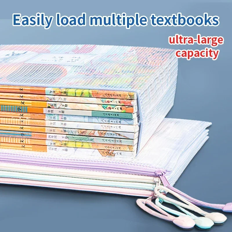 Zippered Document Bag,Transparent Storage Pouches for Papers,Books&Exams,Ideal for Classroom Organization,Office&School Supplies