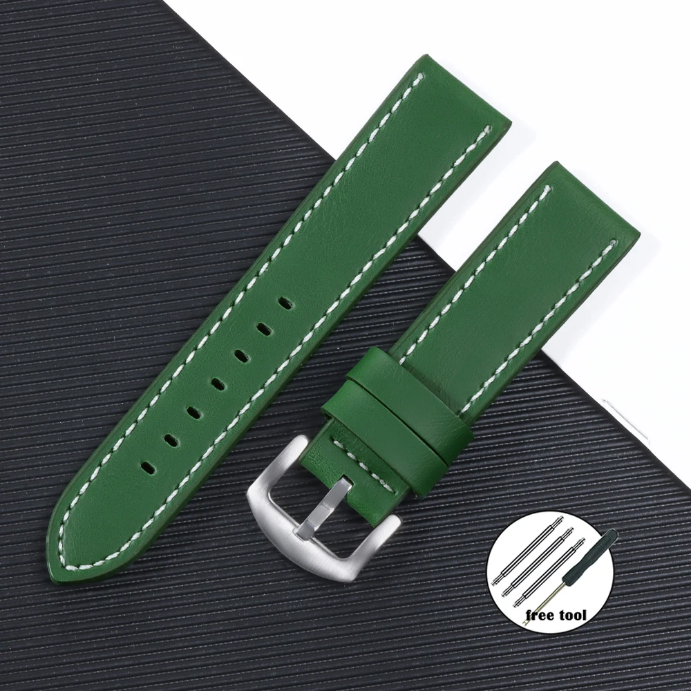 Elegant Leather Watch Band – Coffee Black Strap