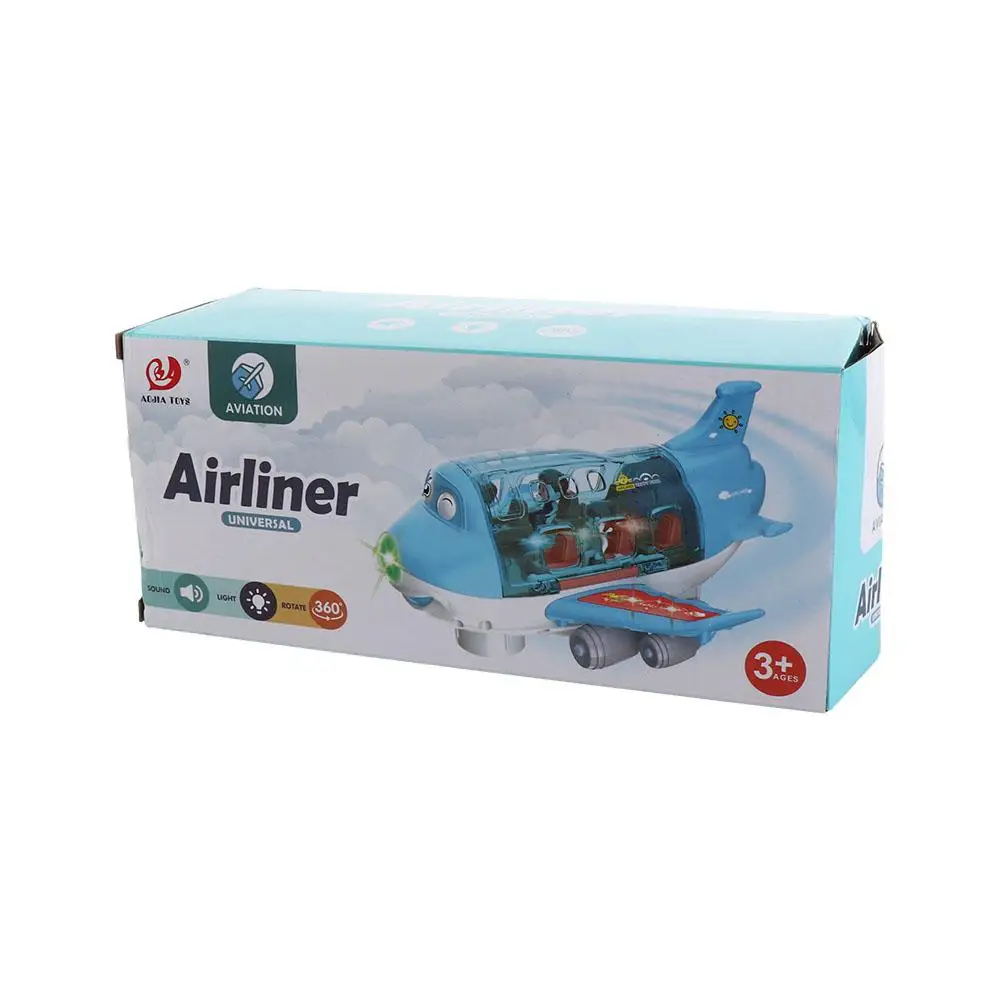 LED Light-Up Musical Toy Airplane - Blue/Pink Aircraft Toy
