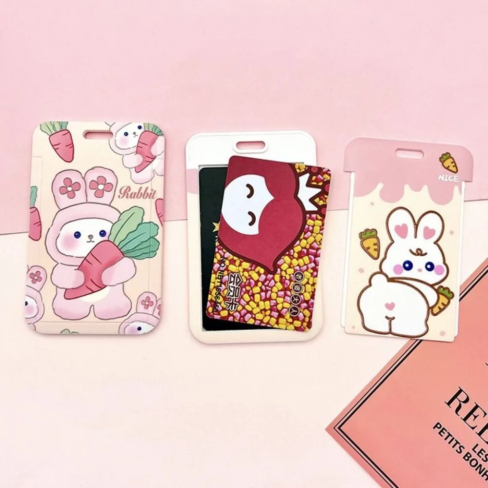 

Anti Loss Card Sleeve Cute Long Lanyard Cartoon Protective Sleeve Sliding Cover Design Card Holder