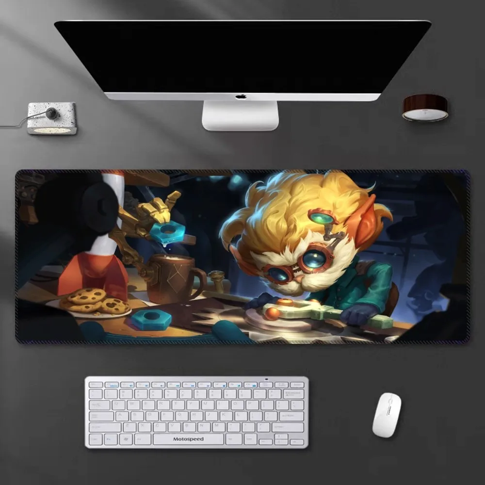 Фото Коврик для мыши Heimerdinger Hwei Illaoi, большой игровой коврик для мыши с мультяшным рисунком, компьютерный коврик для клавиатуры, Настольный коврик для мыши №3