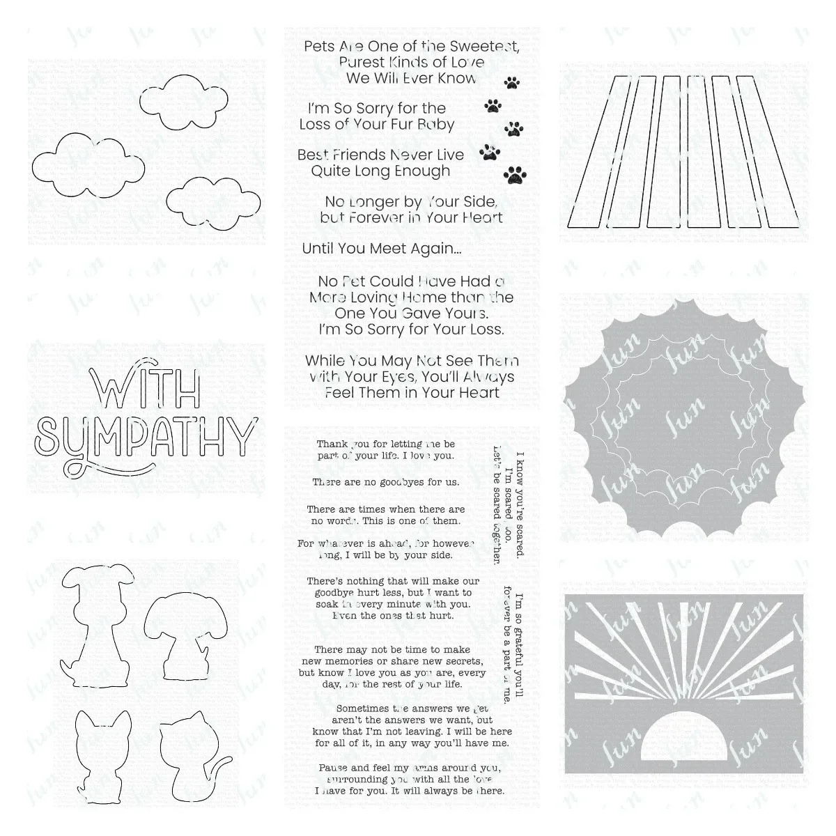 

DIY Rainbow Bridge Pet Clouds Glow New Metal Cutting Dies Clear Stamps Stencil for Scrapbook Embossing Paper Card Album Work