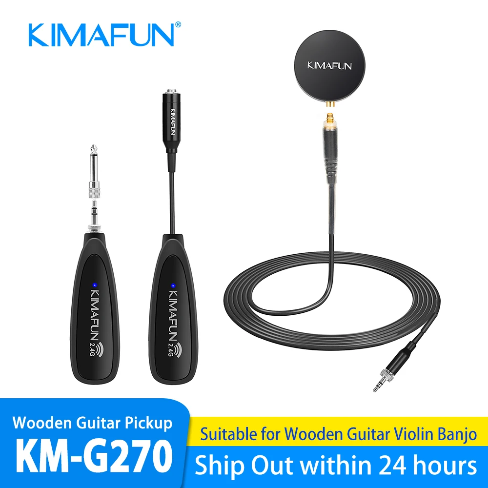 

KIMAFUN 2,4G беспроводной мини-микрофон, пикап для деревянной гитары, скрипки, Баньо мандолина, укулеле, гитарные аксессуары, микрофон для пикапа