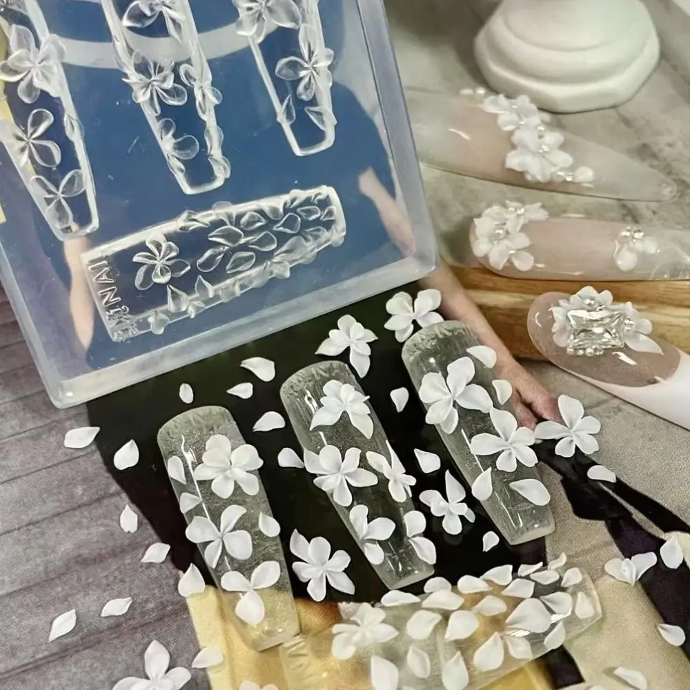 실리콘 3D 꽃 네일 몰드 DIY 하와이 히비스커스 네일 아트 조각 템플릿 투명 꽃잎 네일 디자인 레진 몰드 네일 도구