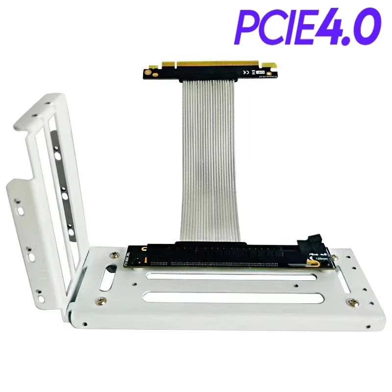 Riser Placa Gráfica Prateada Suporte Vertical Suporte para Gpu Gen4 Pcie 4.0 16x Cabo de Extensão Riser 1550cm Pci-e 4.0 Rtx 4090