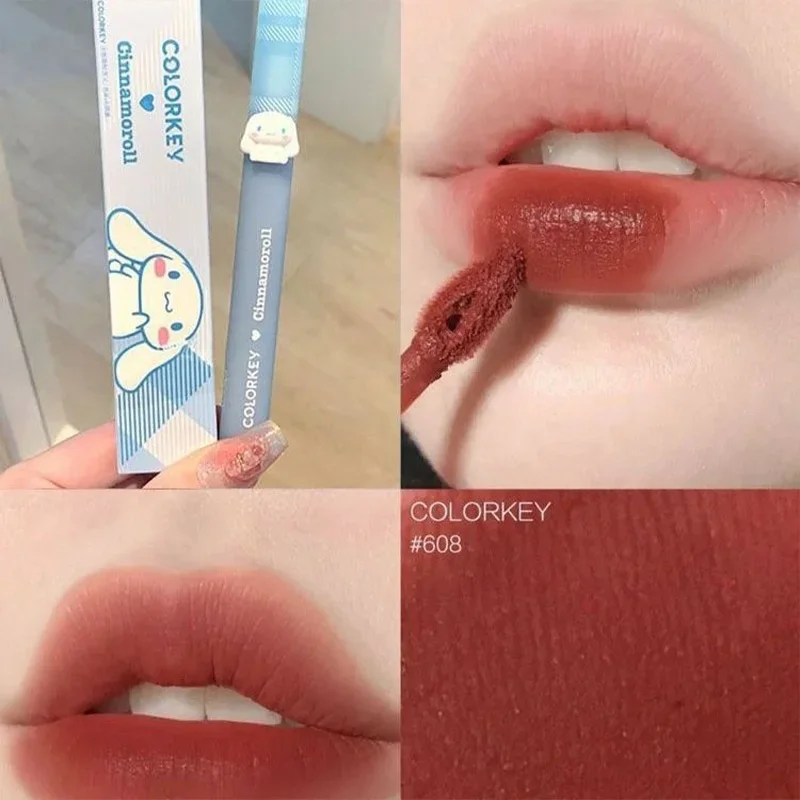 Kawaii Sanrio Cinnamoroll Lip Gloss Cute Cartoon Velvet Matte Lip Gloss  Long Lasting Sexy Water Proof Beauty Portable Makeup - AliExpress