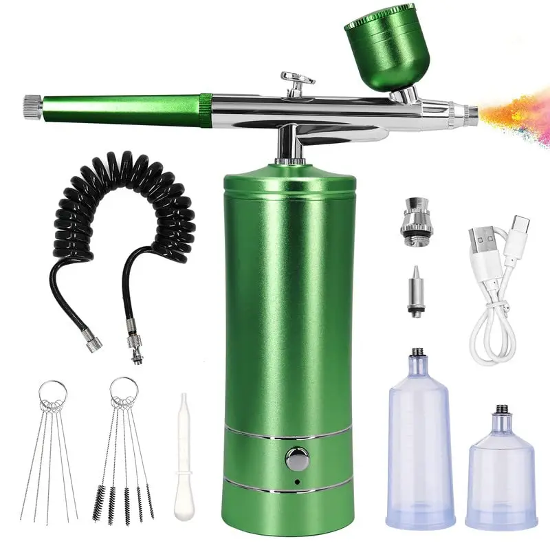 Airbrush Nail With Compressor Portable Airbrush For Nails Cake Tattoo Makeup  Paint Air Spray Gun Oxygen Injector Air Brush Kit - AliExpress