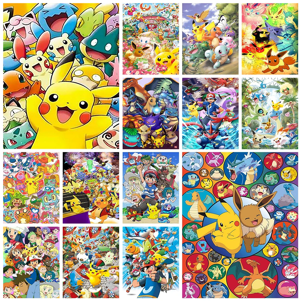 Pokemon AB Fairy Dust Diamond Painting Kit Cartoon Animal Fox Rhinestone  Eevee Pikachu Cross Stitch Handmade DIY Mosaic Art Gift - AliExpress